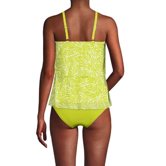 Mesh Scoop Neck Tiered Tankini Swimsuit Top - Size: XSL - NWT - Picture 2 of 11